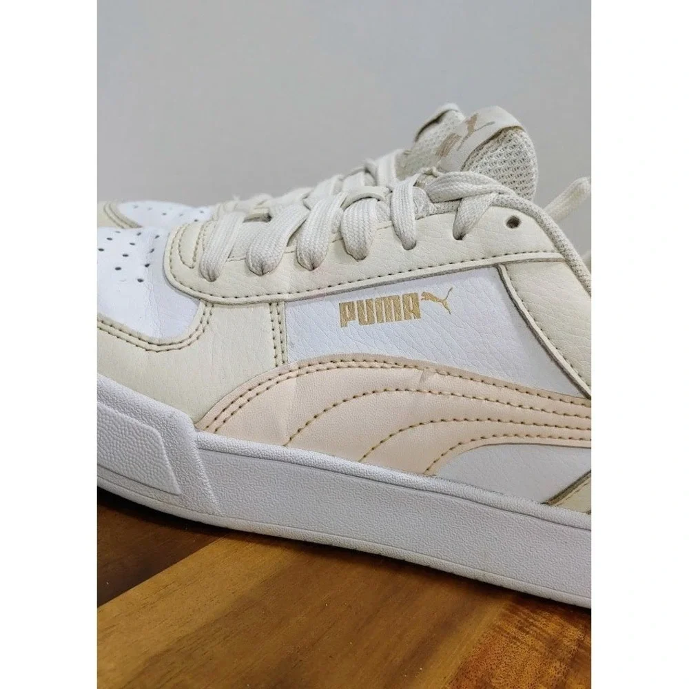 Puma Carter Jr Sneakers Youth 4 White Pink‎  Lace Up Shoes 396316-38 Streetwear